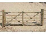 Portail Style Anglais - Double L 500  entre poteaux  X H 120 cm - Planches de 38x89 mm Autoclavees - Poteaux et quincaillerie inclus