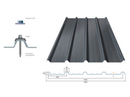 Tole Profilee Graphite   Feutre 105X350cm  100 cm utiles 