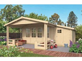 Chalet - Home Office 58mm Liverpool Avec auvent EN KIT