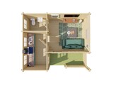 Chalet - Home Office 70mm Edelweiss sous-toiture en planche de 27mm incl. EN KIT