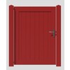 Portillon Simple Plein Padouk   110 cm x H 120 a 150 cm avec poteaux et quincaillerie locinox