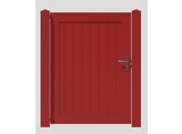 Portillon Simple Plein Padouk   110 cm x H 120 a 150 cm avec poteaux et quincaillerie locinox