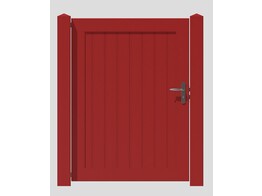 Portillon Simple Plein Padouk   110 cm x H 151 a 200 cm avec poteaux et quincaillerie locinox